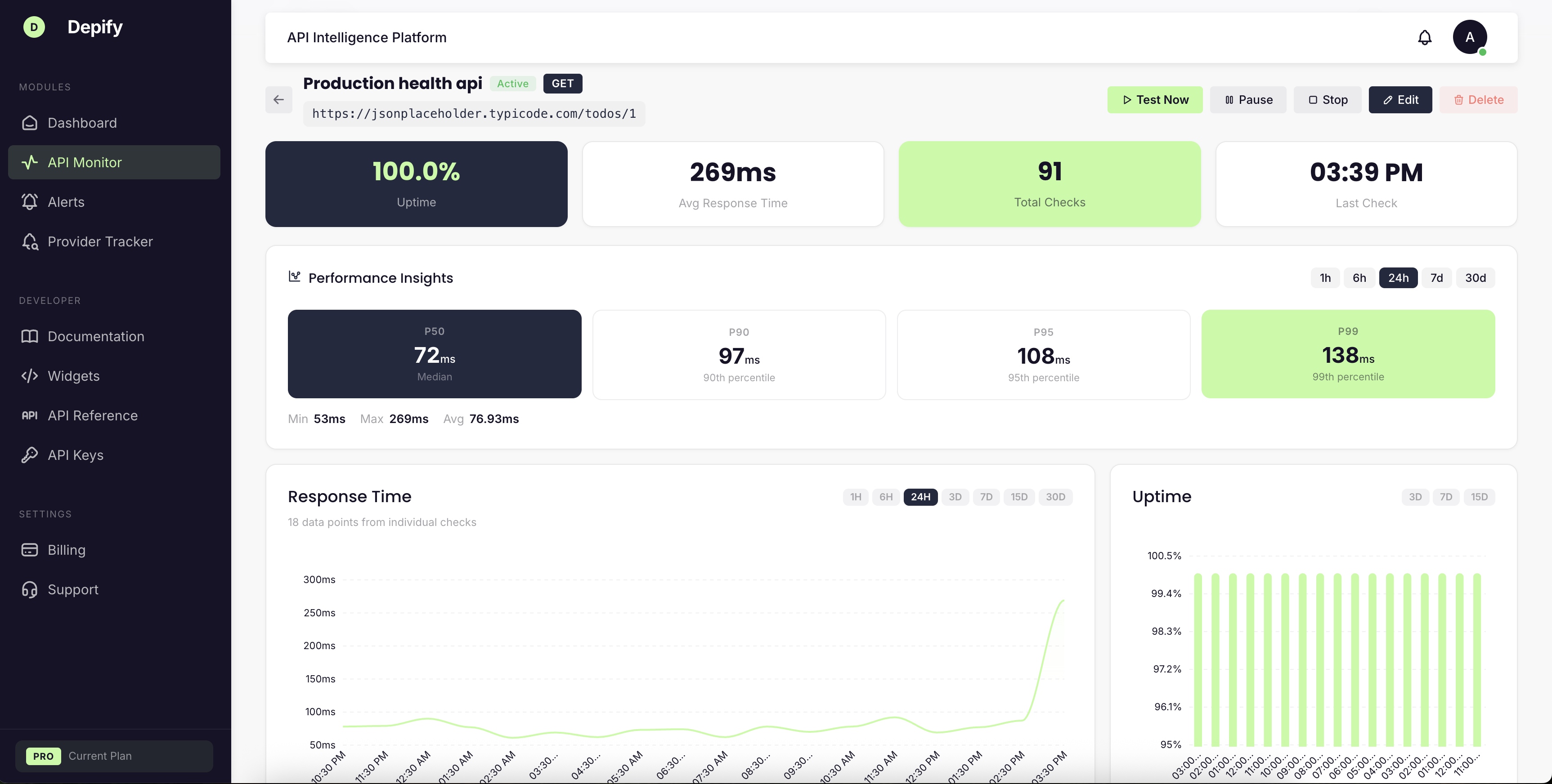Depify API Monitor